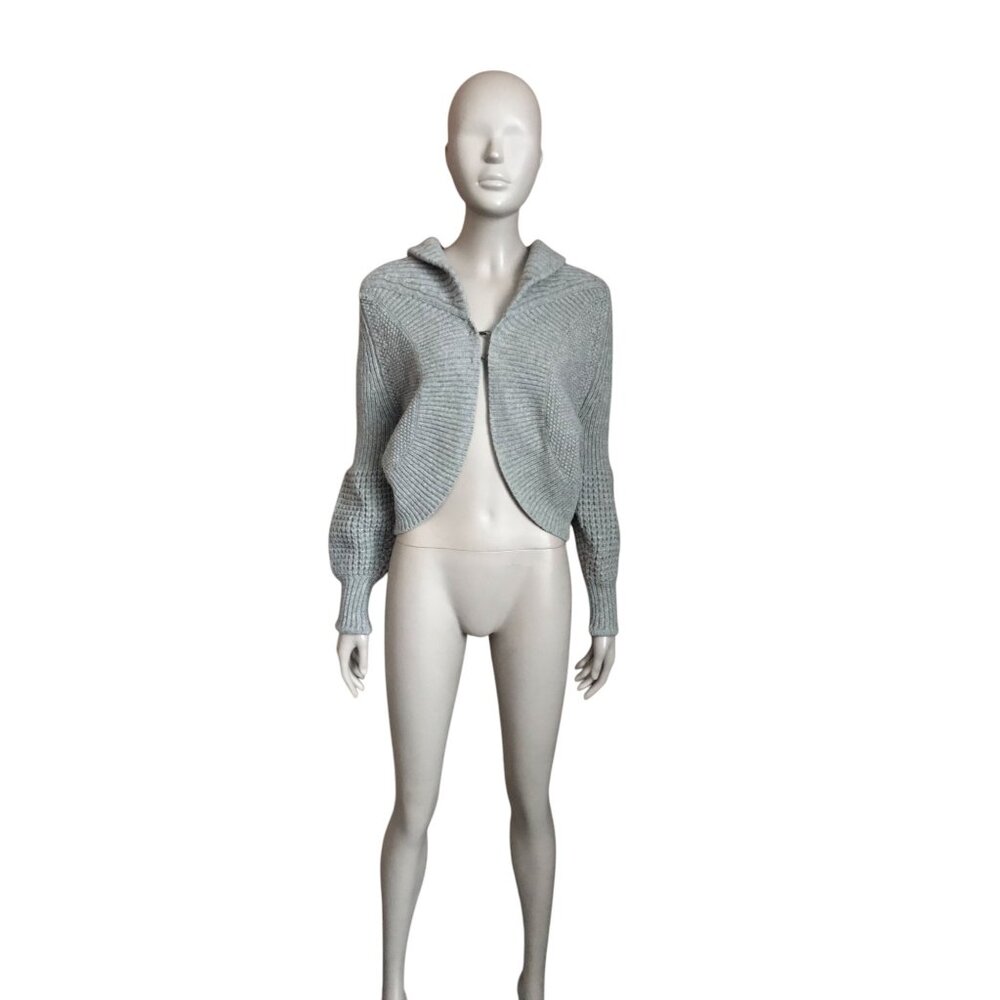 BCBGMaxazria Gray Knit Cropped Cardigan